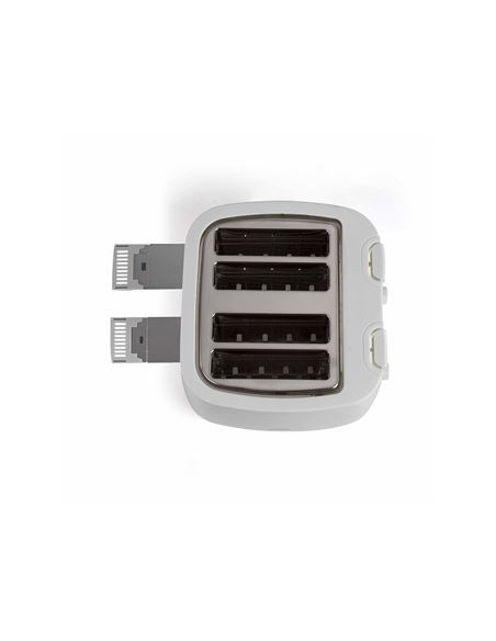 PACK LIVOO Bouilloire Electrique 1.7L 2200W Grille-Pain Toaster Blanc 750W 4 Fentes Thermostat Réglable