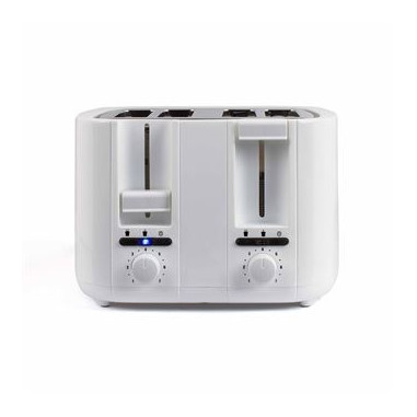 PACK LIVOO Bouilloire Electrique 1.7L 2200W Grille-Pain Toaster Blanc 750W 4 Fentes Thermostat Réglable