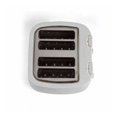PACK LIVOO Bouilloire Electrique 1.7L 2200W Grille-Pain Toaster Blanc 750W 4 Fentes Thermostat Réglable