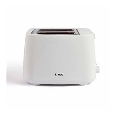 PACK LIVOO Bouilloire Electrique 1.7L 2200W Grille-Pain Toaster Blanc 750W 4 Fentes Thermostat Réglable