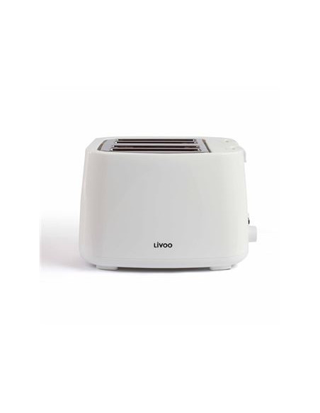 PACK LIVOO Bouilloire Electrique 1.7L 2200W Grille-Pain Toaster Blanc 750W 4 Fentes Thermostat Réglable