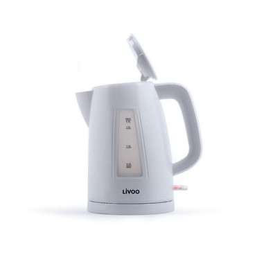 PACK LIVOO Bouilloire Electrique 1.7L 2200W Grille-Pain Toaster Blanc 750W 4 Fentes Thermostat Réglable