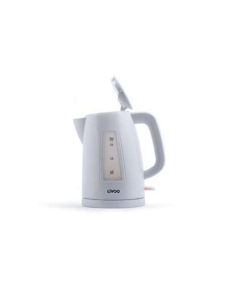 PACK LIVOO Bouilloire Electrique 1.7L 2200W Grille-Pain Toaster Blanc 750W 4 Fentes Thermostat Réglable