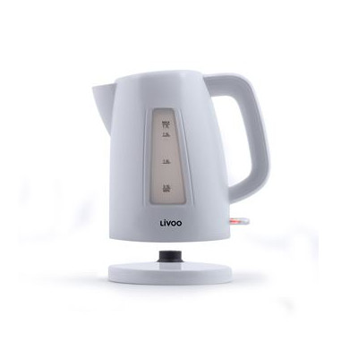 PACK LIVOO Bouilloire Electrique 1.7L 2200W Grille-Pain Toaster Blanc 750W 4 Fentes Thermostat Réglable