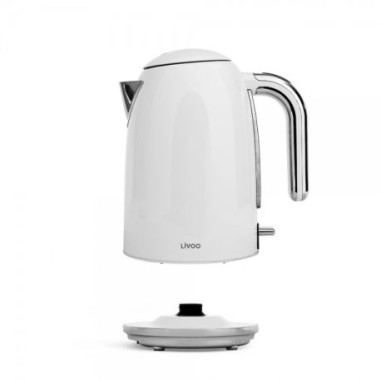 LIVOO Bouilloire 1.7L Rétro 2200W Grille-pain 2 Fentes Multifonction 6 Niveaux Rétro Blanc