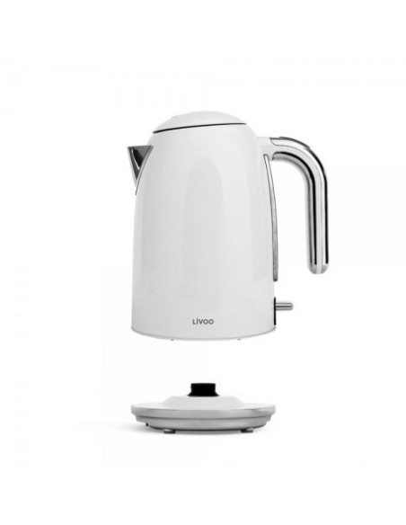 LIVOO Bouilloire 1.7L Rétro 2200W Grille-pain 2 Fentes Multifonction 6 Niveaux Rétro Blanc