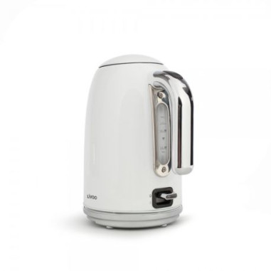 LIVOO Bouilloire 1.7L Rétro 2200W Grille-pain 2 Fentes Multifonction 6 Niveaux Rétro Blanc