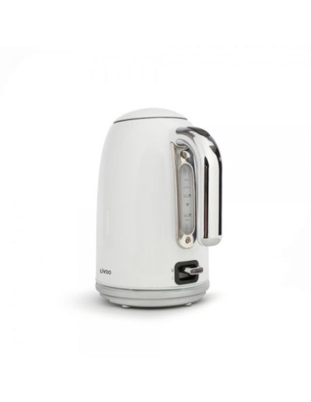 LIVOO Bouilloire 1.7L Rétro 2200W Grille-pain 2 Fentes Multifonction 6 Niveaux Rétro Blanc