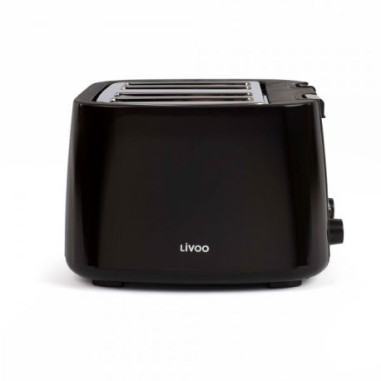 PACK LIVOO Bouilloire Electrique 1.7L 2200W Grille-pain 4 Fentes 7 Positions Tiroir Ramasse-miettes Noir