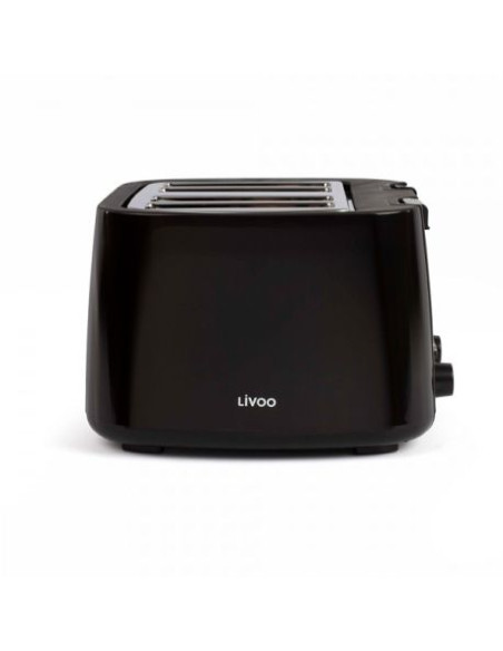 PACK LIVOO Bouilloire Electrique 1.7L 2200W Grille-pain 4 Fentes 7 Positions Tiroir Ramasse-miettes Noir