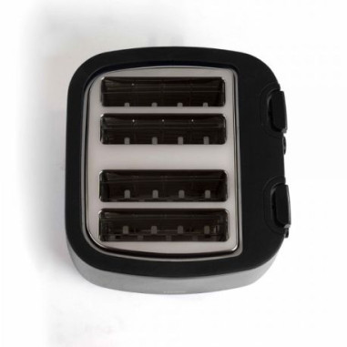 PACK LIVOO Bouilloire Electrique 1.7L 2200W Grille-pain 4 Fentes 7 Positions Tiroir Ramasse-miettes Noir