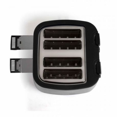 PACK LIVOO Bouilloire Electrique 1.7L 2200W Grille-pain 4 Fentes 7 Positions Tiroir Ramasse-miettes Noir