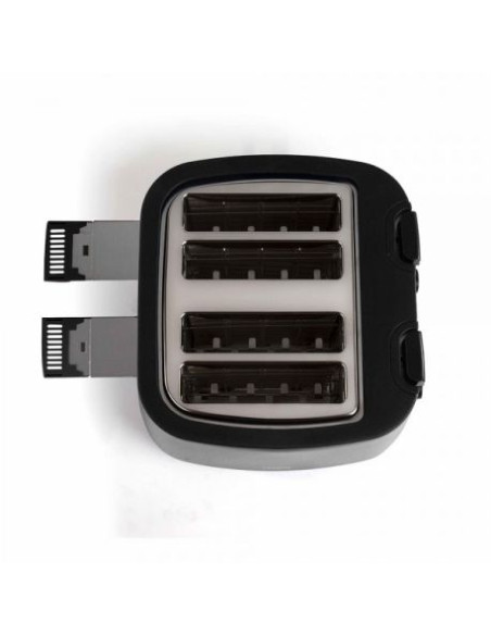PACK LIVOO Bouilloire Electrique 1.7L 2200W Grille-pain 4 Fentes 7 Positions Tiroir Ramasse-miettes Noir