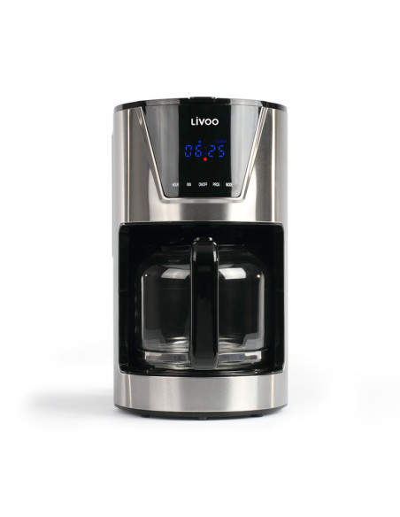 Pack LIVOO Cafetière Filtre 1.5 900W + Grille-Pain4 Fentes 7 Positions Tiroir Ramasse-miettes Noir