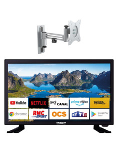 PACK ANTARION TV LED 22" 55cm Full HD ANDROID 11.0 Smart TV Camping Car + Support TV 180° Charge max 15kg