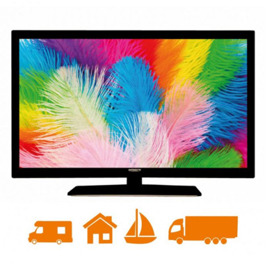 PACK ANTARION TV LED 22" 55cm Full HD 12V Camping-car + Support TV 180° Charge max 15kg