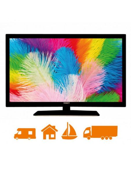 PACK ANTARION TV LED 22" 55cm Full HD 12V Camping-car + Support TV 180° Charge max 15kg