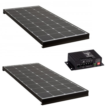 PACK 2x ANTARION BLACK BOOSTER 170W Panneau solaire Camping Car + Kit de pose Régulateur de charge