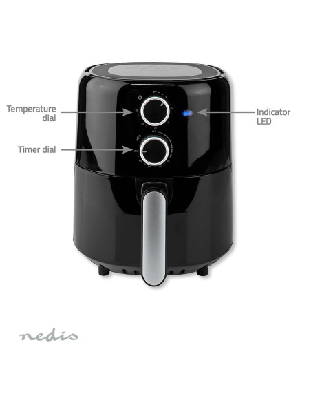 NEDIS Friteuse à air chaud 3l 1500w noir Air Fryer KAAF130BK