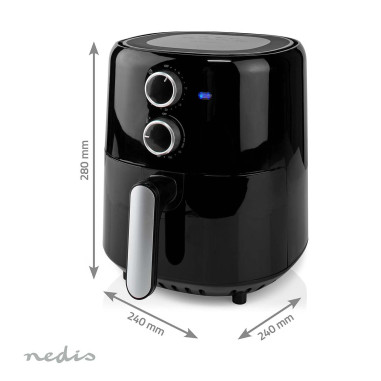 NEDIS Friteuse à air chaud 3l 1500w noir Air Fryer KAAF130BK