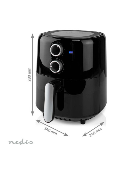 NEDIS Friteuse à air chaud 3l 1500w noir Air Fryer KAAF130BK