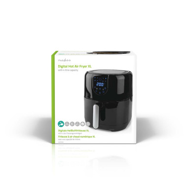 NEDIS KAAF150BK Air Fryer 4L Minuteur 60 min 8 Programmes