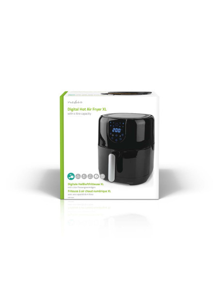 NEDIS KAAF150BK Air Fryer 4L Minuteur 60 min 8 Programmes