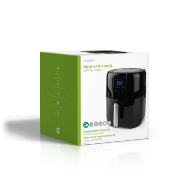 NEDIS KAAF150BK Air Fryer 4L Minuteur 60 min 8 Programmes