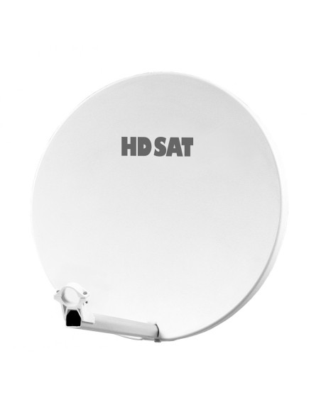 HDSAT Pack Parabole Satellite Fibre Composite Blanche 60cm + LNB Single + VEGA 3 Récepteur TV satellite Full HD + Carte