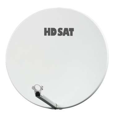 HDSAT Pack Parabole Satellite Fibre Composite Blanche 75cm + LNB Single + VEGA 3 Récepteur TV satellite Full HD + Carte