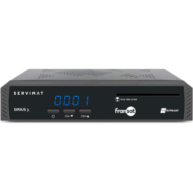 SERVIMAT SIRIUS II Récepteur Satellite HD + Carte FRANSAT PC6