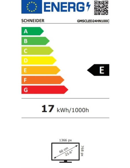 SCHNEIDER TV LED 12V 24" 60cm 16 Watt RMS Camping-car