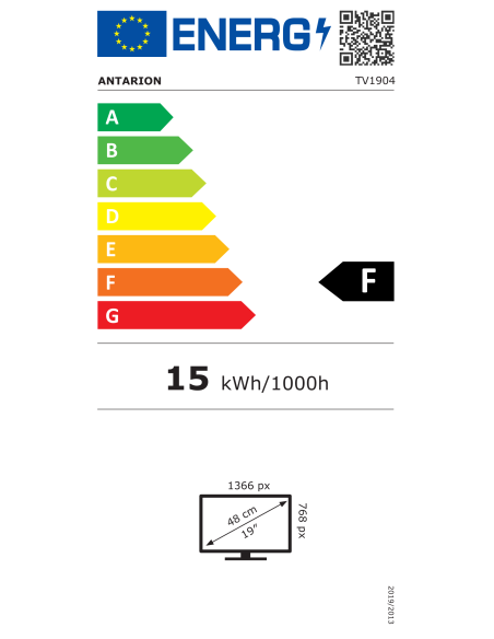 Pack ANTARION TV LED 19" 48cm Téléviseur HD 12V + Support TV Double bras