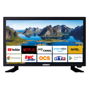 ANTARION TV LED 22" 55cm Téléviseur Full HD ANDROID Smart TV Camping Car