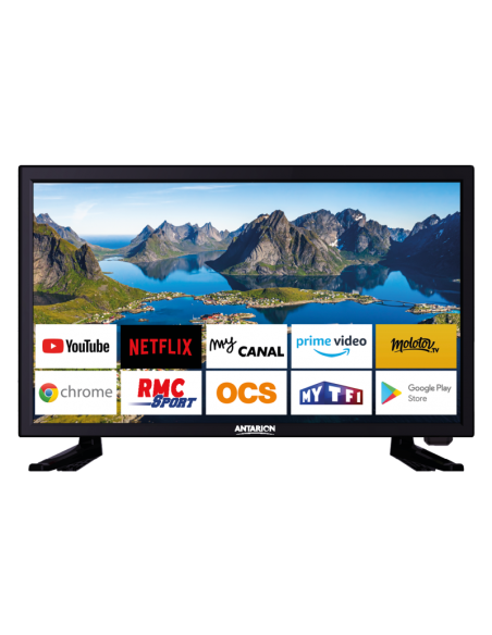 ANTARION TV LED 22" 55cm Téléviseur Full HD ANDROID Smart TV Camping Car