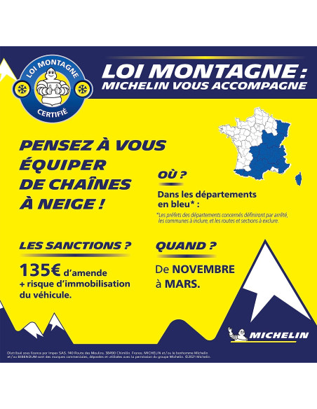 Chaînes à neige EasyGrip Modèle EVO11 MICHELIN Camping-car Fourgon