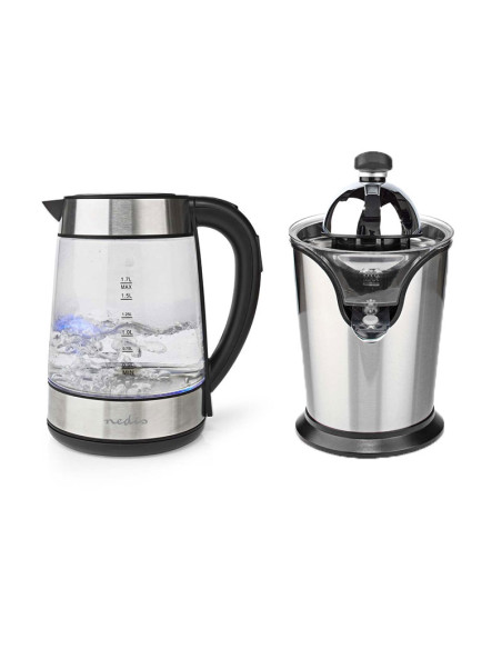 Pack NEDIS Bouilloire électrique 1.7L + Presse-agrumes en Acier