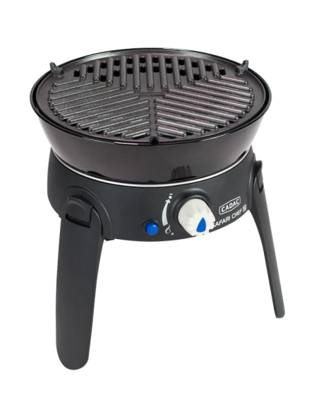 Pack CADAC Barbecue Gaz Grill pieds repliables spécial Camping + Détendeur
