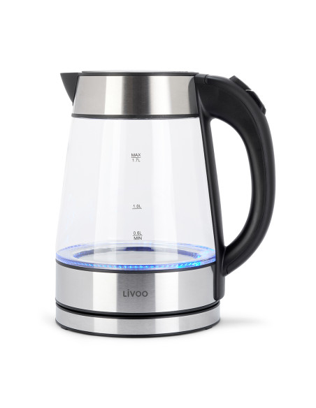 LIVOO Bouilloire en Verre 1.7L 2200W Proctection Anti-surchauffe