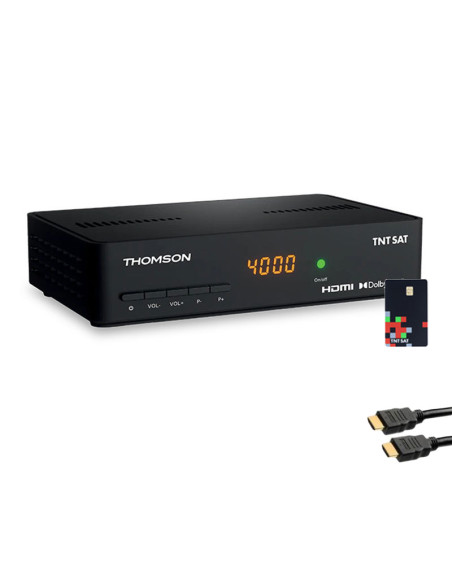 Pack THOMSON Récepteur TV Satellite Full HD + Carte d'accès TNTSAT + Câble HDMI