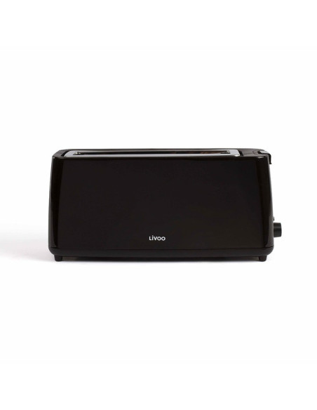 LIVOO Grille pain 800W Noir Toaster Thermostat Réchauffage Décongélation