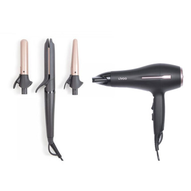 Pack LIVOO Lisseur Boucleur Multifonction + Sèche-cheveux 2200W
