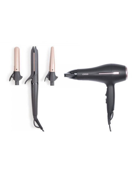 Pack LIVOO Lisseur Boucleur Multifonction + Sèche-cheveux 2200W