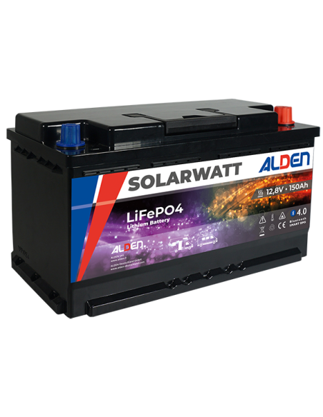 ALDEN Batterie Lithium 150Ah SolarWatt LifePO4 Bluetooth Chauffage Intégré