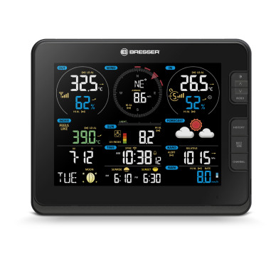 BRESSER Centrale Météo WIFI PRO 7en1 Mesure Intensité Lumineuse et UV Language Code 2