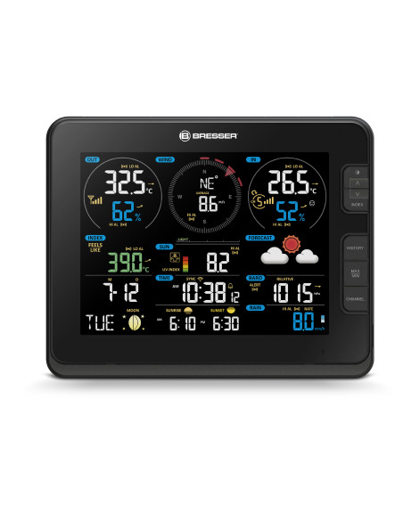 BRESSER Centrale Météo WIFI PRO 7en1 Mesure Intensité Lumineuse et UV Language Code 2