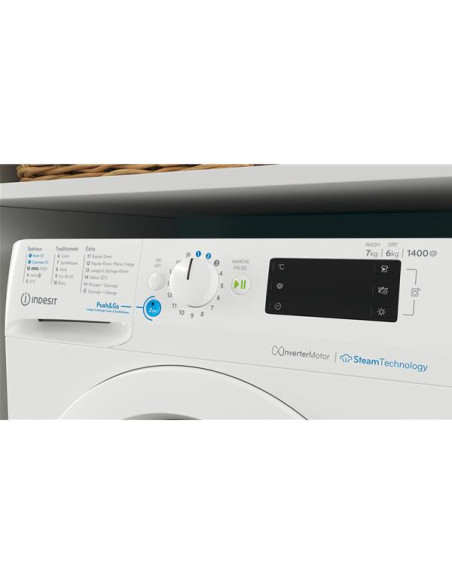 INDESIT Lave-linge séchant BDE76435WVFR