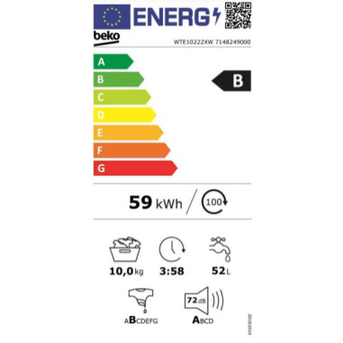 BEKO Lave-linge frontal WTE10222XW