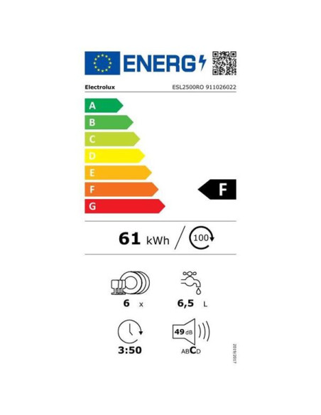 ELECTROLUX Lave-vaisselle Tout-intégrable compact ESL2500RO