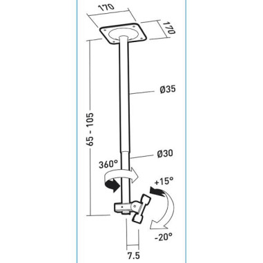 Support mural orientable 002405